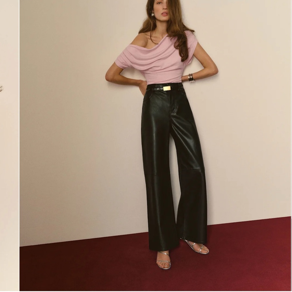 Reformation Iris Knit Top in Cherry Blossom - Picture 2 of 4